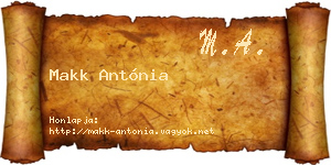 Makk Antónia névjegykártya